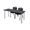 Kee Rectangle Tables > Training Tables > Kee Table & Chair Sets, 60 W, 24 L, 29 H, Grey MT6024GYBPCM47BK - alternate 1